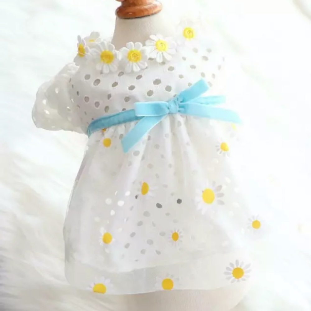 Adorably Pretty White Daisy Tutu Doggie 🐶 Dress